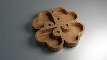 Drveni puzzle poslužavnik u obliku srca