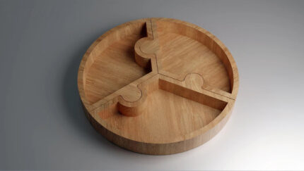Okrugli drveni puzzle posluzavnik – rad na CNC masini (Drvo CNC)