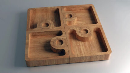 Kvadratni drveni puzzle poslužavnik - CNC obrada drveta