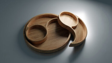 Jin-jang drveni poslužavnik - CNC obrada drveta